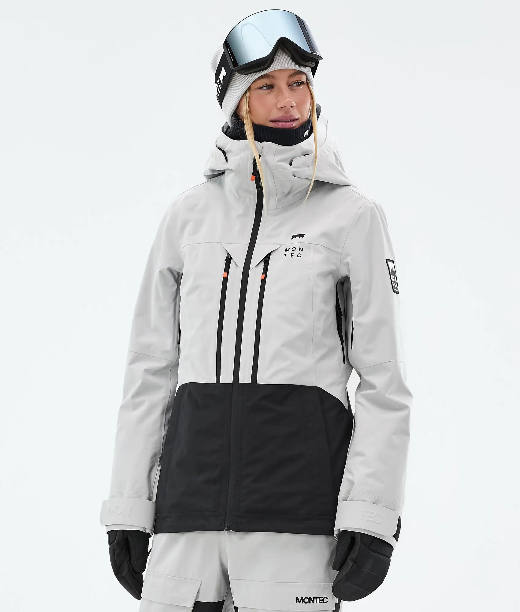 Montec Moss W women's ski jacket in light grey and black